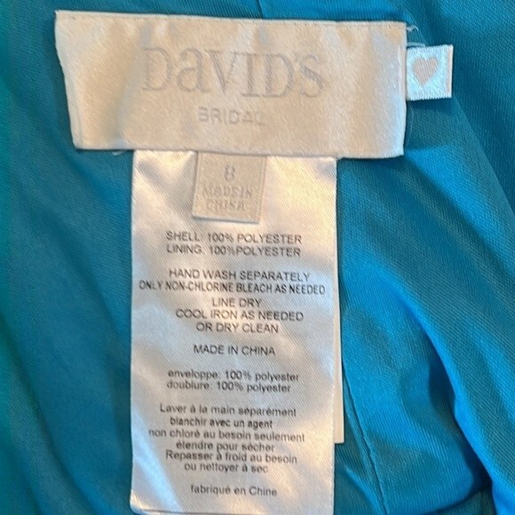 DAVID’S BRIDAL | Malibu Cocktail Dress with Mesh Top & Deep V Back Zip | Size 8 - Picture 8 of 9